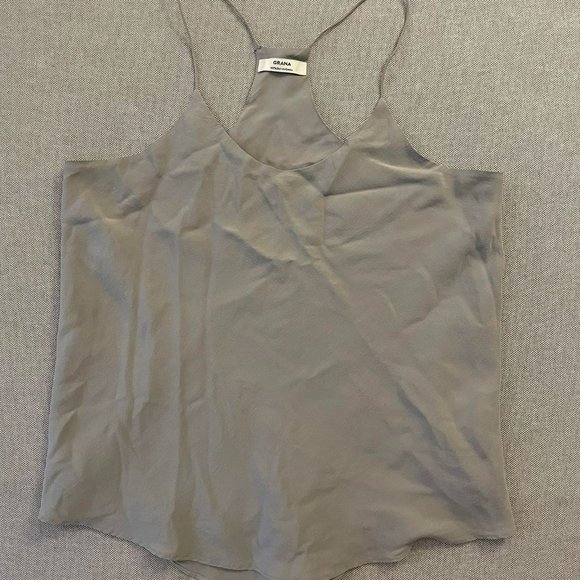 Grana Tops - Grey 100% Silk Grana Tank Top